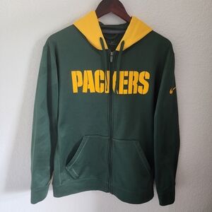 Nike Green Bay Packers Zip-Up Men's Therma Fit Jacket - Medium